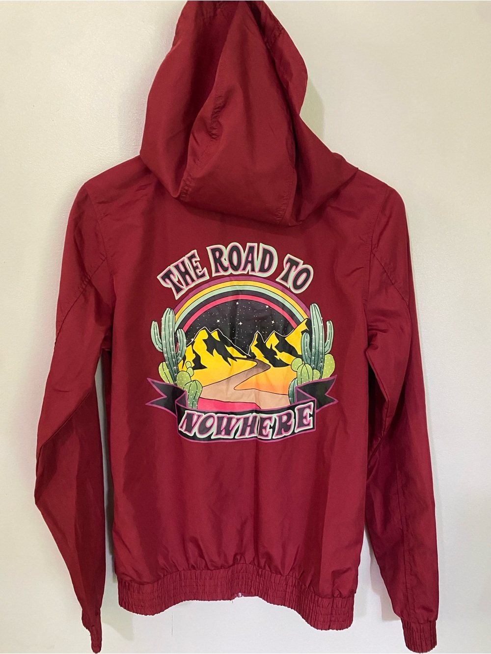 Empyre Hooded Jacket with Desert mountain cactus Graphic small